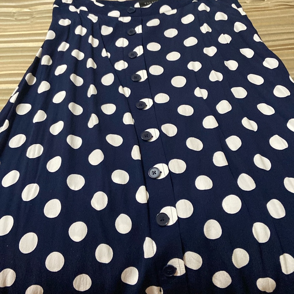 Talbots midi large polka dot shirt size 6